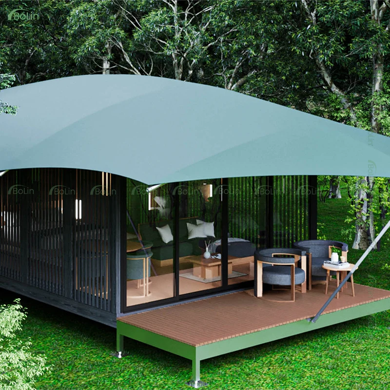 New Style Portable Popular Sturdy Membrane Light-Weight Steel Partitions Camping Tiny House Leaf Tent