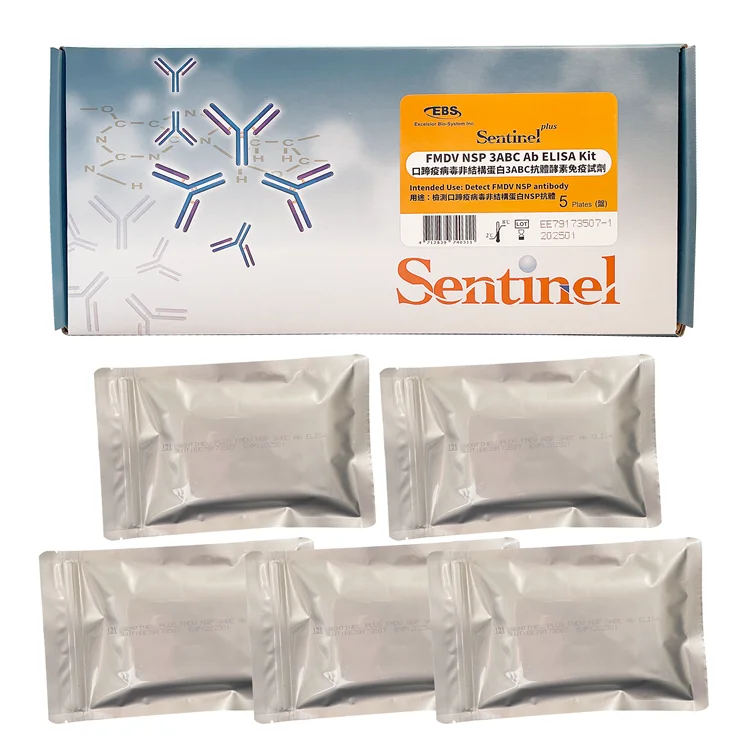 Sentinel Plus FMDV NSP 3ABC Ab ELISA Disease Test for Swine and Ruminant 5 Plates/Kit Veterinary Diagnostic Kit