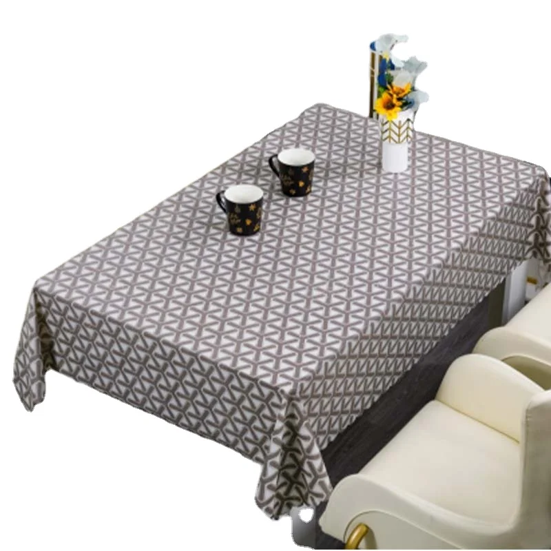 Rectangle Vinyl Tablecloth Waterproof Heavy Duty Oil Proof  PVC Table Cover with Flannel Backing for Kitchen, Dining