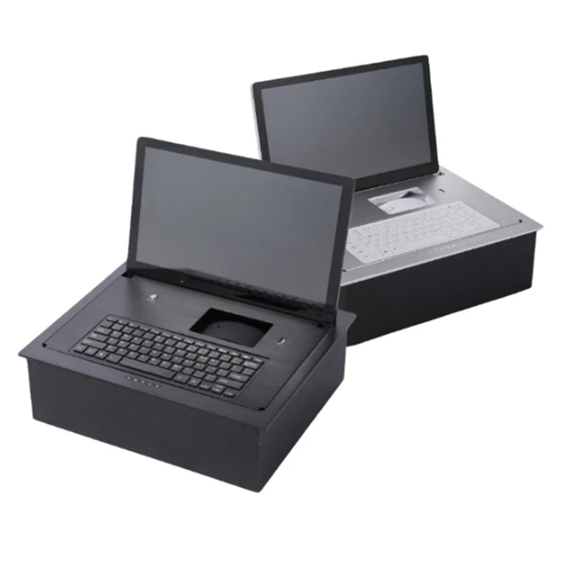 Hidden Desk Lcd Monitor Lift Unite Flip Up Monitor Lift Desktop Computer 15.6inch