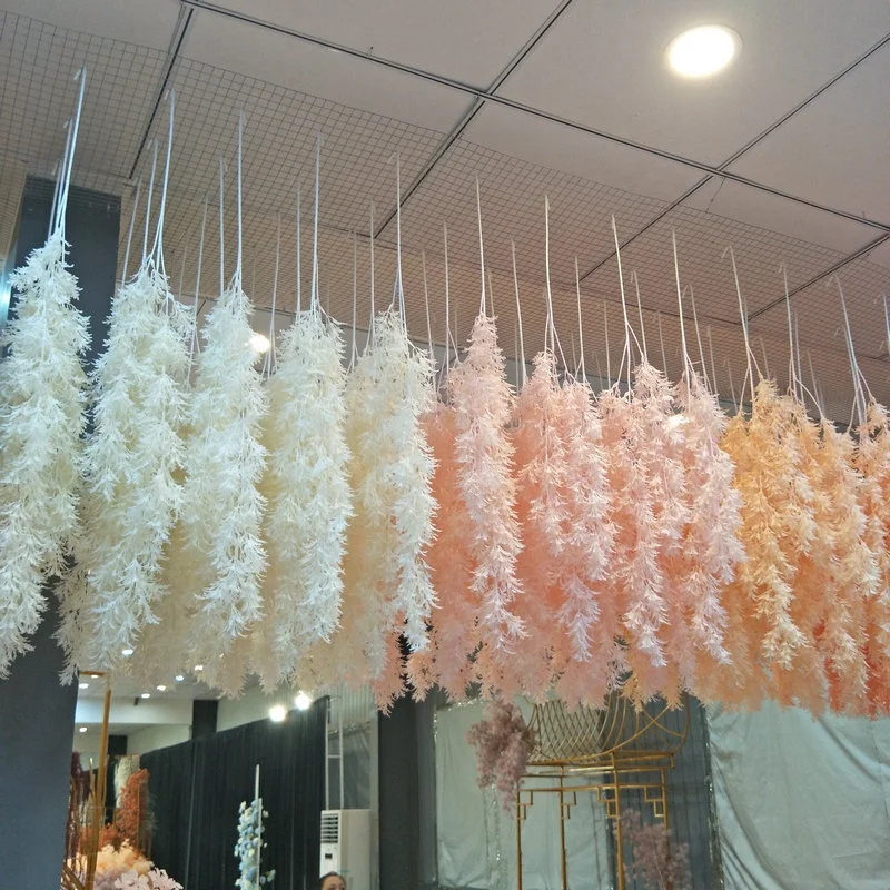 O-X485 wholesale Long Stem Wedding Ceiling Hanging Flower High Simulation Wedding Decoration White Artificial Flowers Hanging