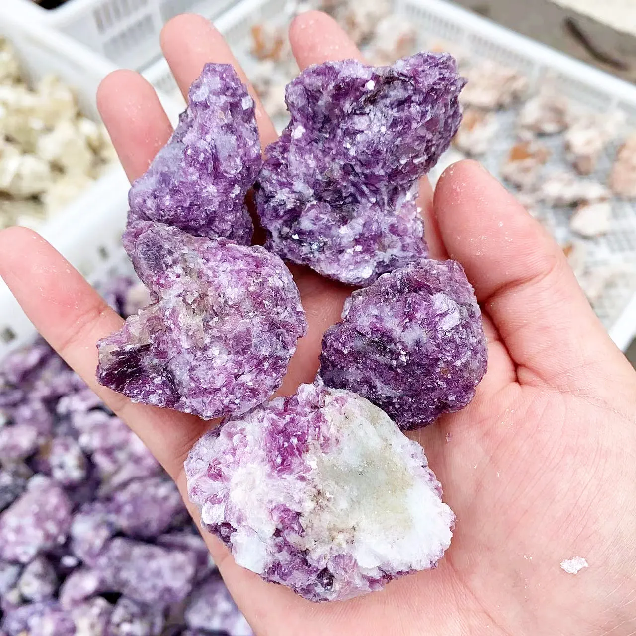 Natural Energ Rough Crystal Mineral Specimen Rare Purple Mica Raw Stone for Healing Decorate