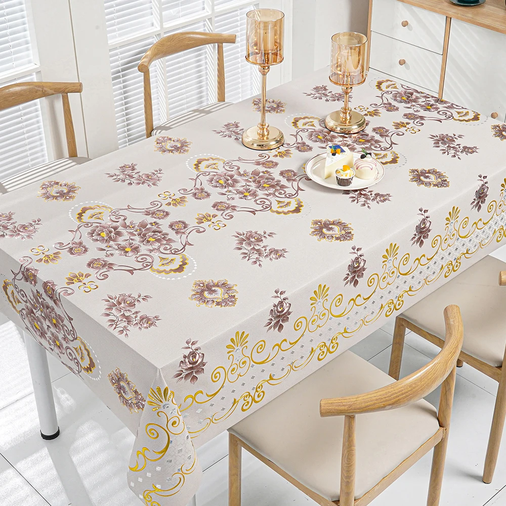 Wholesale custom dinning rectangle vinyl pvc plastic table cover