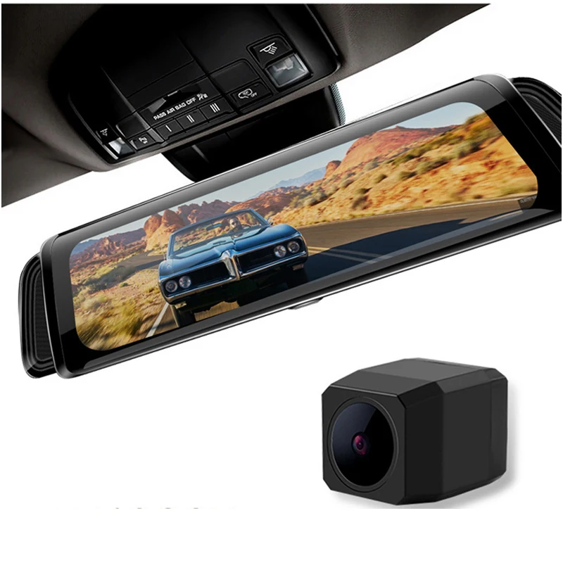 10 Inch Streaming Media Large Screen Touch Driving Recorder Rearview Mirror HD Dual Lens Reversing Image Car Black Box Dashcam
