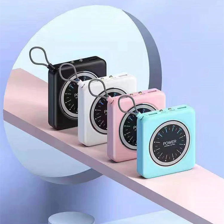 new fashion clock design mini power bank 10000mAh Dual Usb Custom Logo powerbank 10000mah fast charging clock power bank