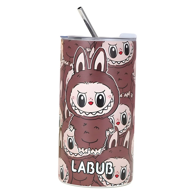 DL5 Kawaii Labubu 20 унций Изолированная чашка для воды Милая мультяшная 3D льда из нержавеющей стали портативная бутылка