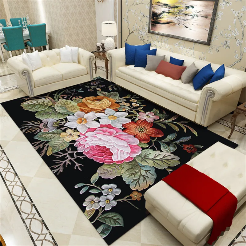 Customized 3D Carpet Living Room Carpet Area Rugs Customized Design Plush Crystal Velvet Carpet