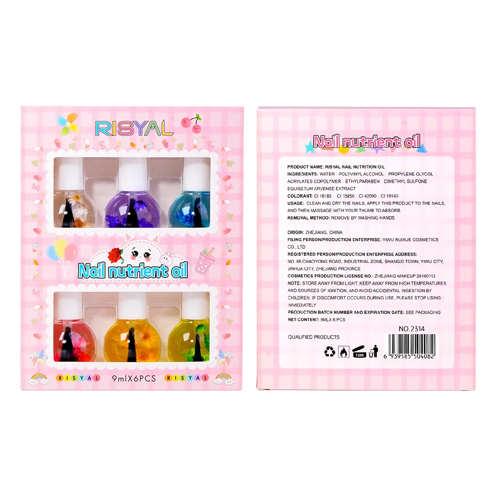 Custom Logo Dried Flower Cuticle Nutrient Oil Nails Kit Set Box Repair Damaged Nail Care Oil Treatment Cuticle Oil