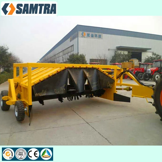 Compost pile machinery composting turner/mixer pulled by tractor