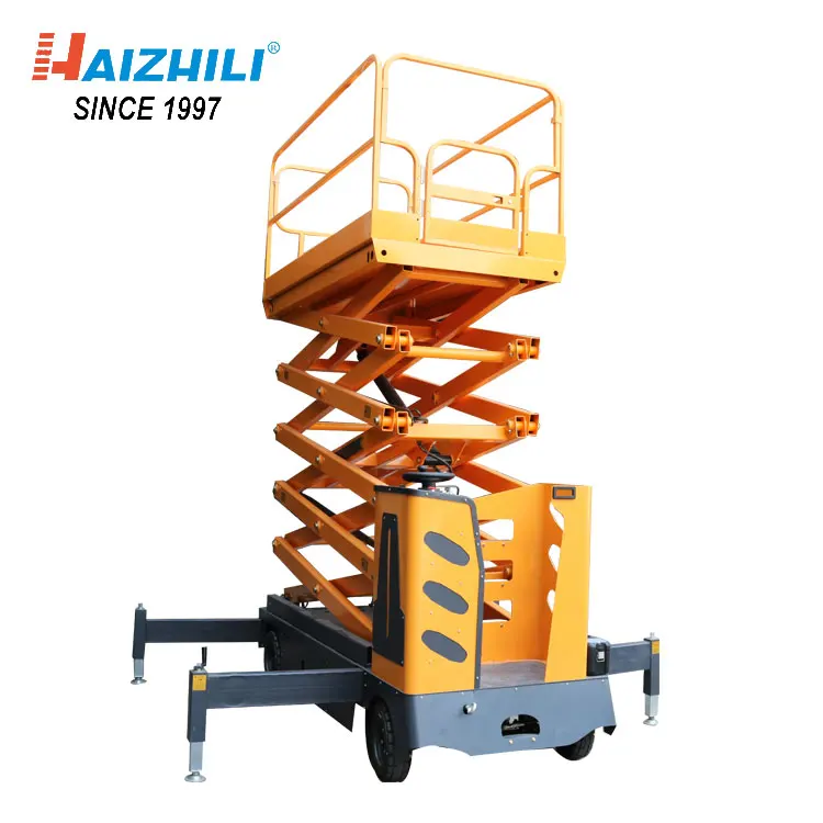 Handling equipment 4 wheels steering self-propelled scissor lift platform electric aerial work platform