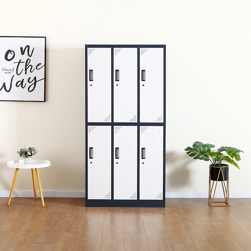 6 Door Steel furniture Gym School used Storage Metal Cabinet Locker