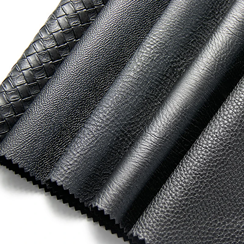 PVC Synthetic leather black series of various textures embossed leather for car seat sofa bags suitcase leather product fabric