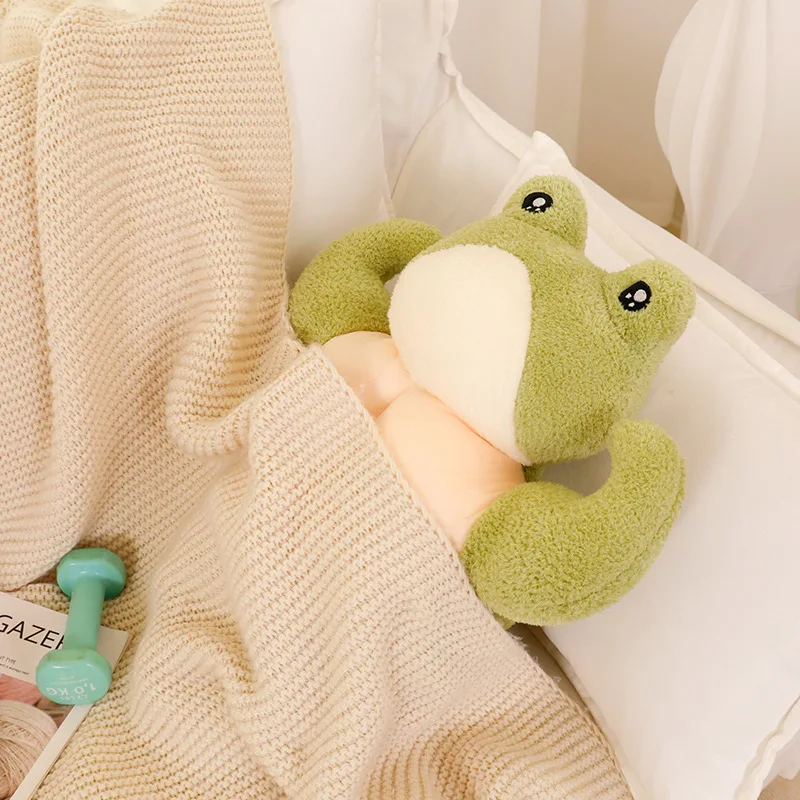 Funny doll Muscle frog plush toy Green creative little action Boy Girl sand pillow home gift