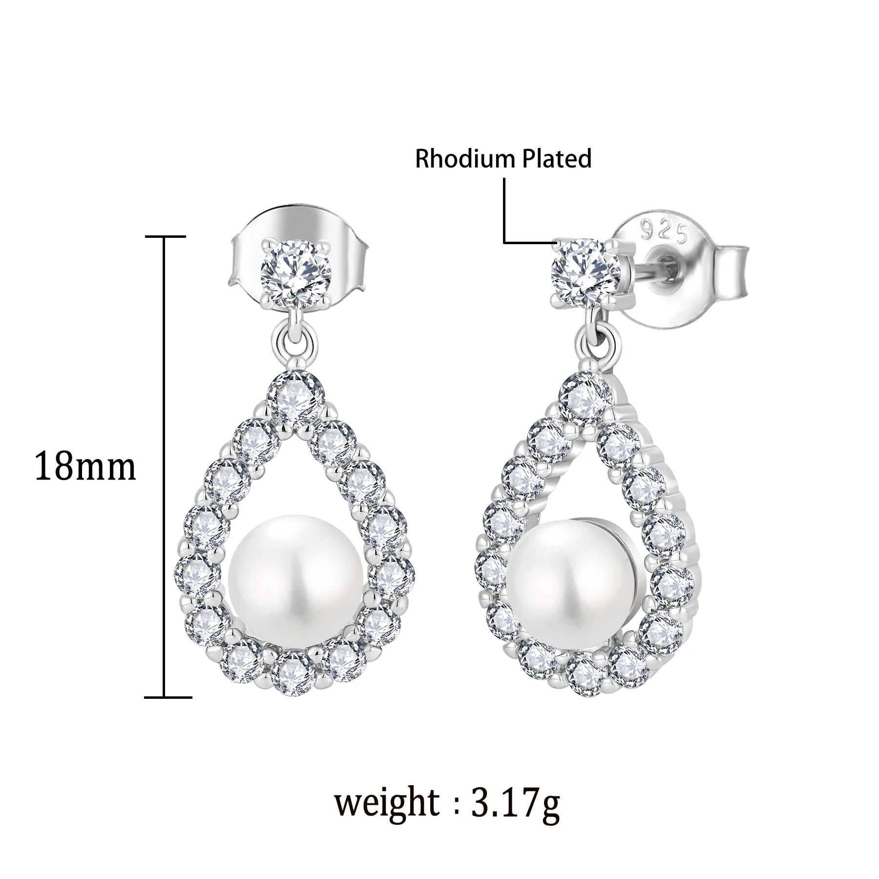 Custom Jewelry New Product Drop Shape Sterling 925 Silver Crystal Retro Freshwater Pearl Necklace For Women