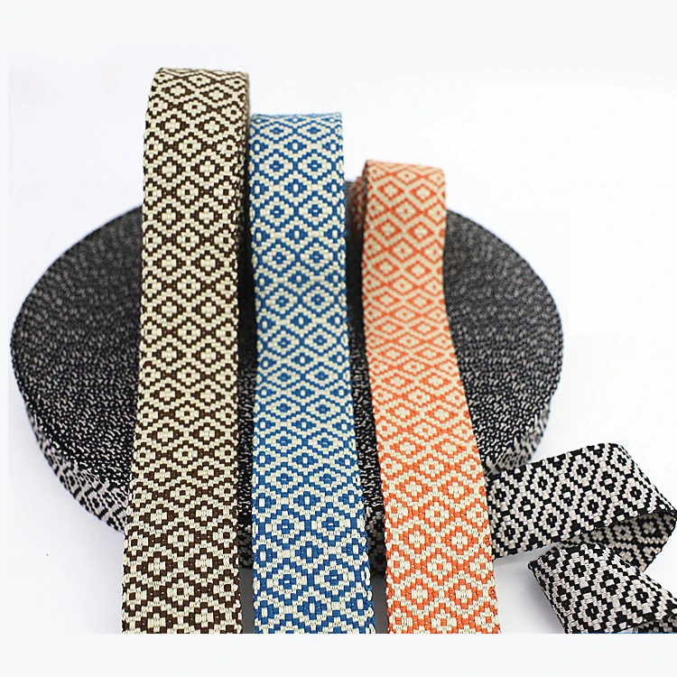 Woven Webbing Ribbon 50mm, Colorful Webbing Strap, Ethnic Jacquard Polyester Webbing