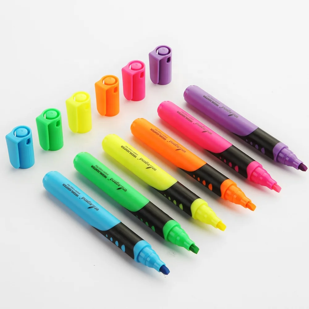 Promotional gift stationery sets fluorescent ink color text marker highlighter marker pen