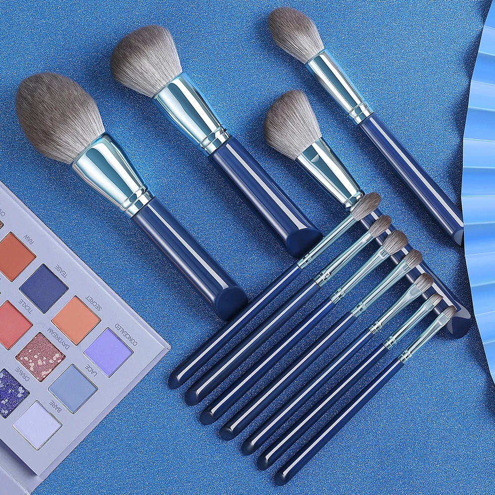  BANFI 11 шт короткие ручки голубые глаза коричневые кисти brochas de maquillaje веганские пользовательские лого частная этикетка для