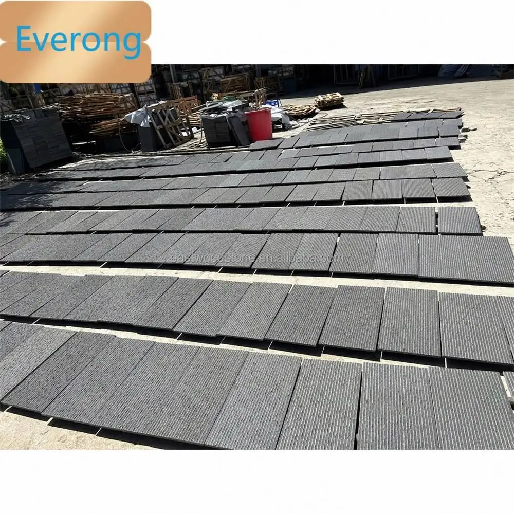 Hainan Black Grey basalt tile slab travertine