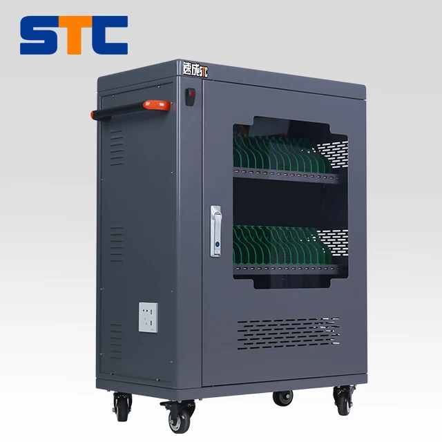 
China high quality 60 Charging bays USB charge Sync Tablet /Laptop / Ipad Charging Carts Cabinets with wheels for school, 