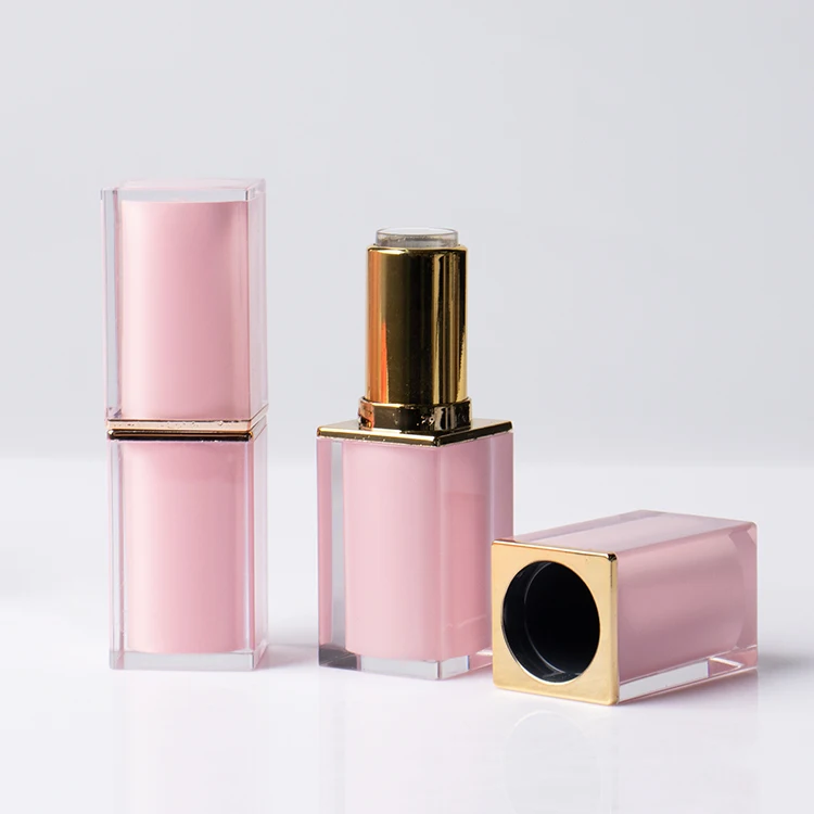 Pink Big Wand High Quality Free for Sample Custom logo square Lipstick Tubes for Cosmetic Packaging