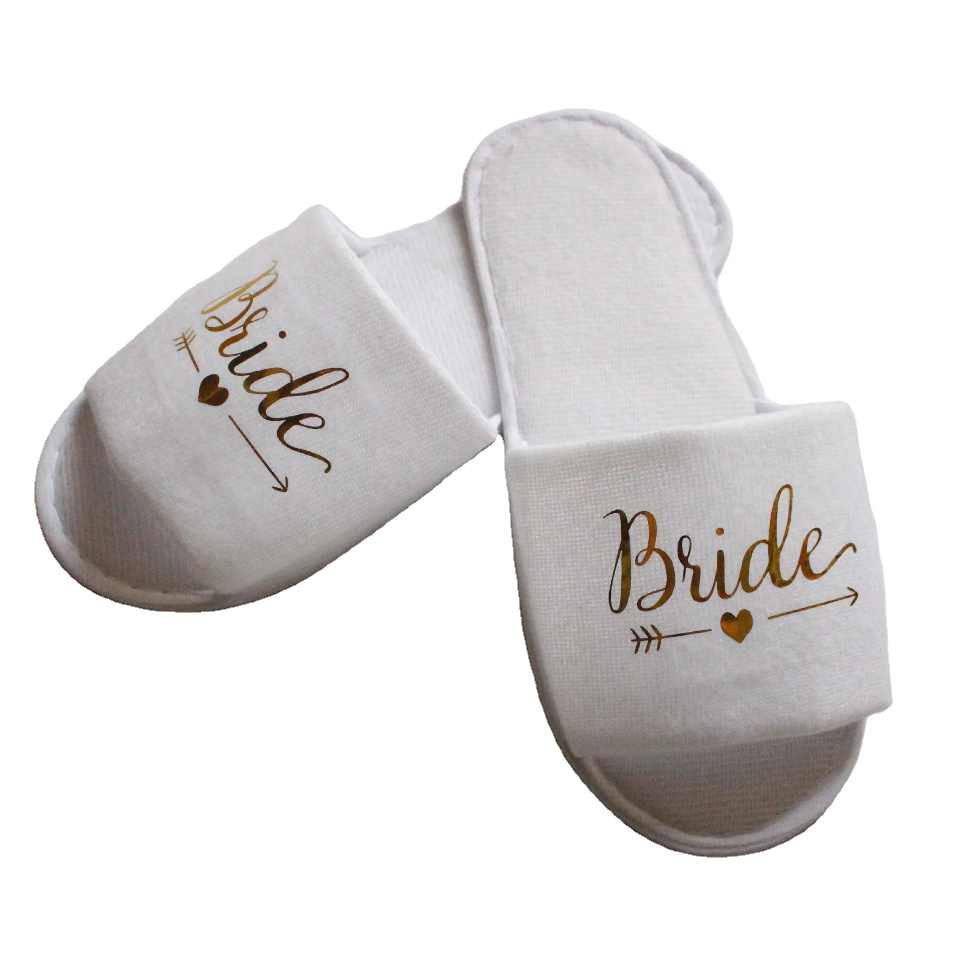 Wedding Bride Slippers Disposable Items Bride Letter Bright Font Shoes