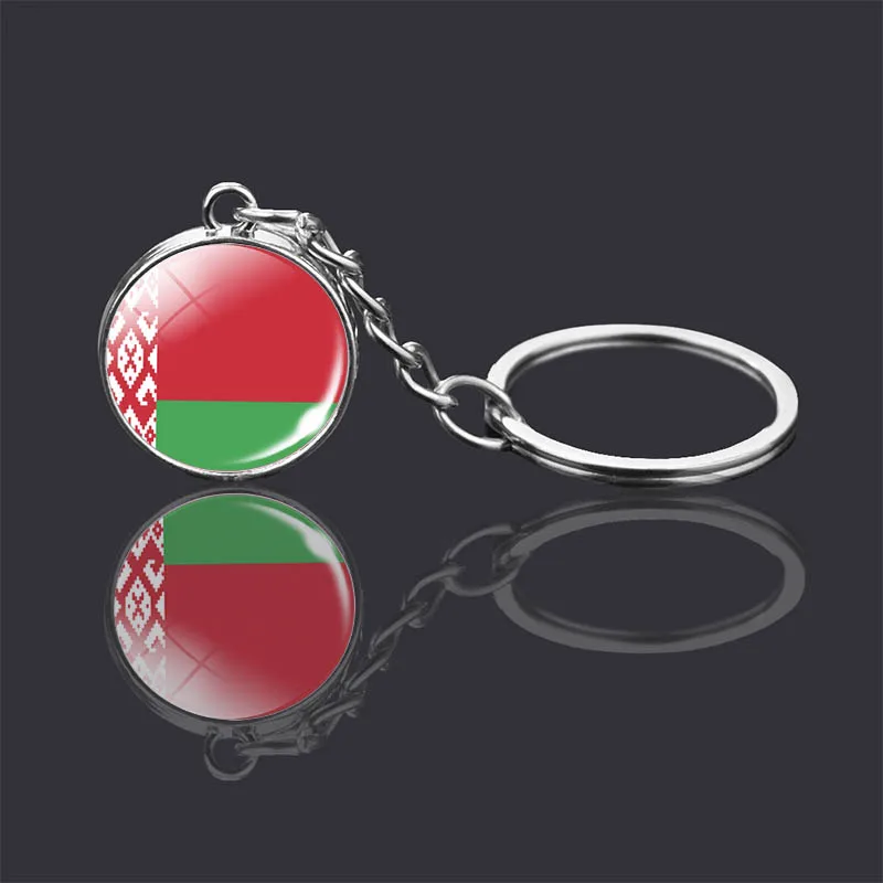Flag Key Chain 2 cm Glass Ball Key Ring Estonia Latvia Lithuania Belarus Russia Ukraine Moldova Europe Souvenir Pendant Gift