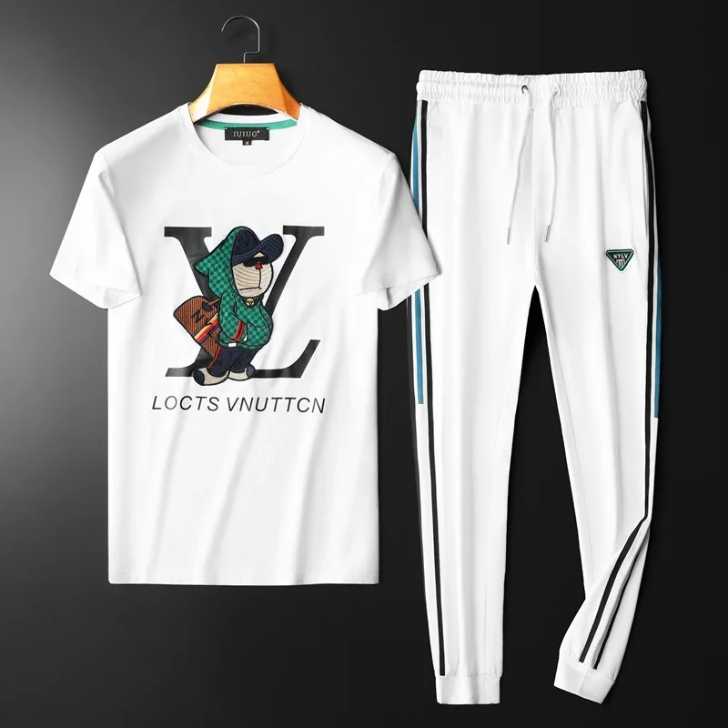 Chaopai Cartoon Embroidered Round Neck Short Sleeve T-shirt 1:1 designer clothes