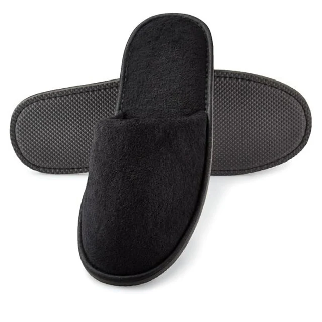 
Disposable black Slippers for Salon Spa Hotel with black sole 