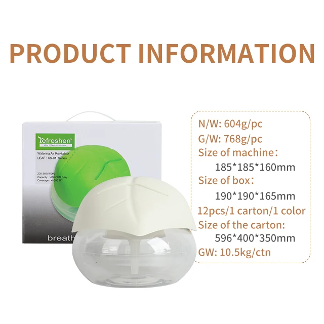 Re-freshen KS-01 little leaf cover desk top air cleaner portable air revitalisor