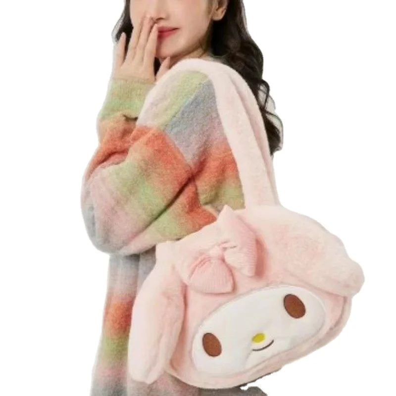 Wholesale Japanese New KT Cat Cinnamon Cartoon Large Capacity shoulder Bag Melody & Kuromi Stuffed Plush Toys Bag and Backpack