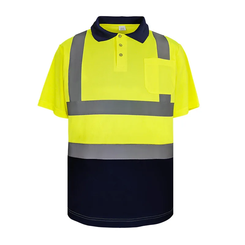 WEJUMP Hi Vis Polo T-shirt safety Workwear short sleeve polo t-shirt t shirt Safety Security Work Construction