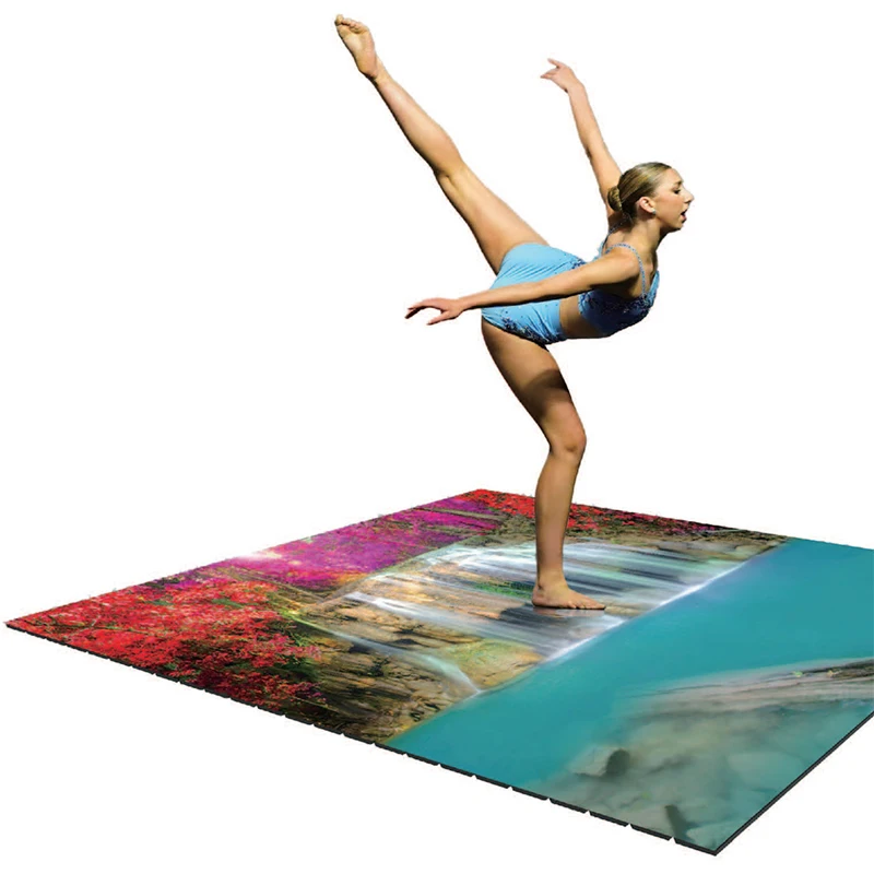 Ultra-light and ultra-thin splicing without slit GOB LED flexible led film scroll screen floor tiles screen