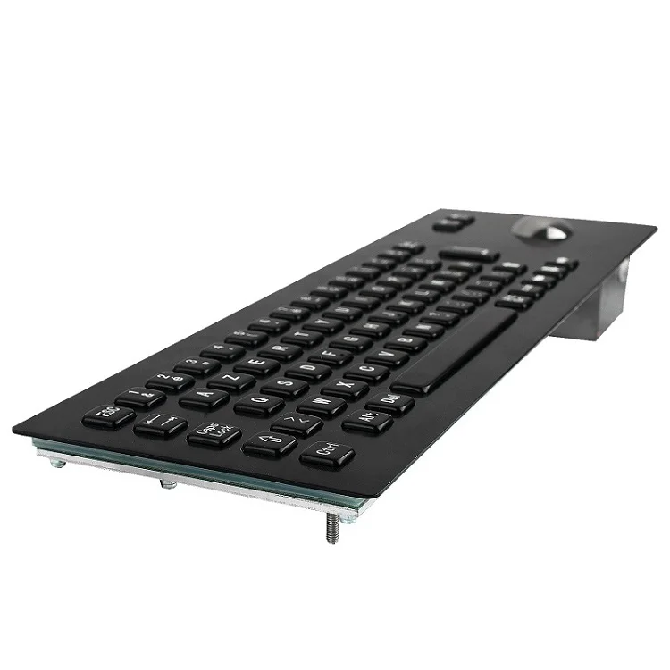 IP65 65 keys metal mechanical kiosk keyboard with touchpad or trackball