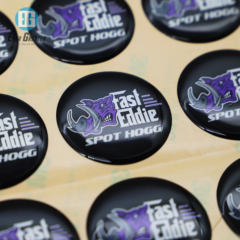 Custom Logo Printing Die Cut 3D Dome Sticker Transparent Clear Soft Crystal 3D Epoxy Resin Dome Sticker