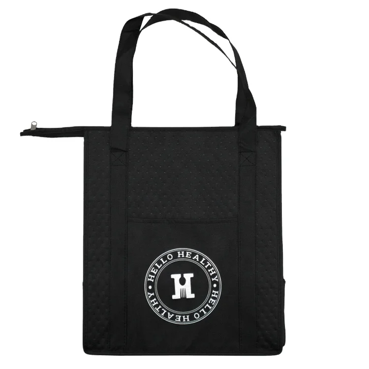 Custom non woven tote grocery shopping insulated cooler bag for picnic