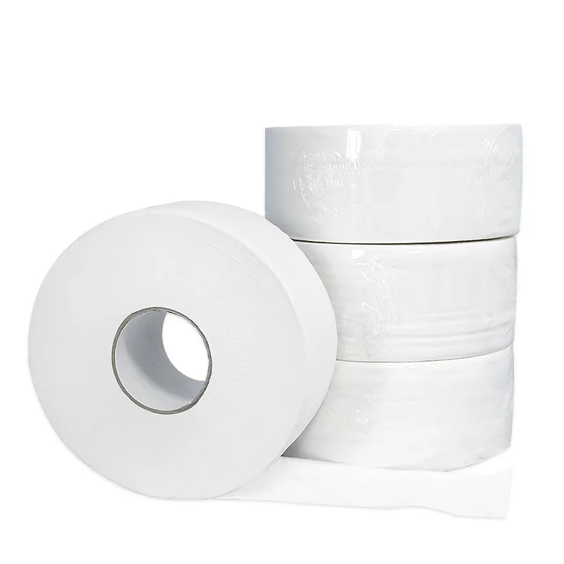 OEM Factory White Bleached Soft Virgin Bamboo Jumbo Roll Toilet Paper 2-3 Ply Soft Pulp Tissue Pack