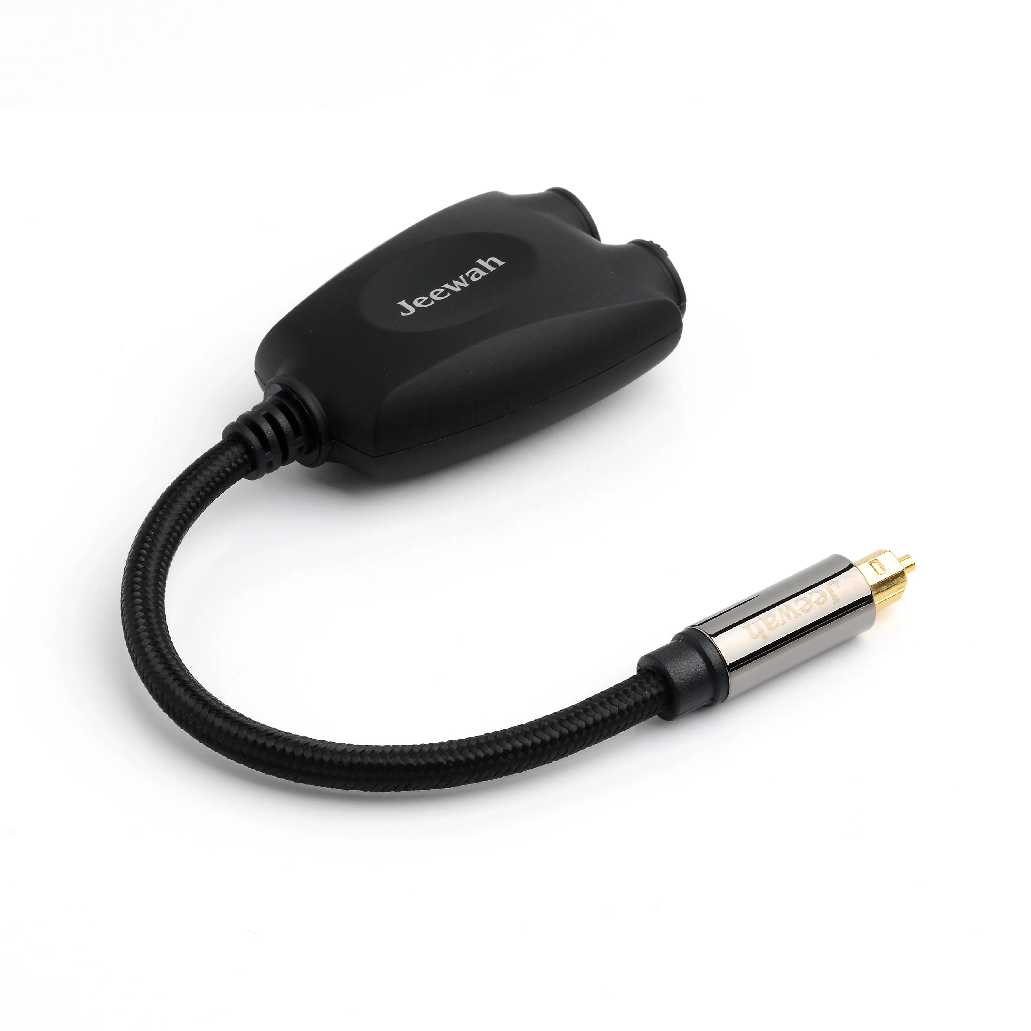 
JIEHUA Toslink Optical Fiber Audio Splitter 1 in 2 Out Aluminum Alloy with Optical Cable 