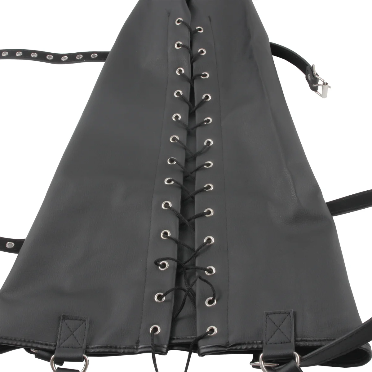 BDSM Bondage Games Leather Lockable Glove With Shoulder Straps Back Straight Jacket Armbinder For Couples
