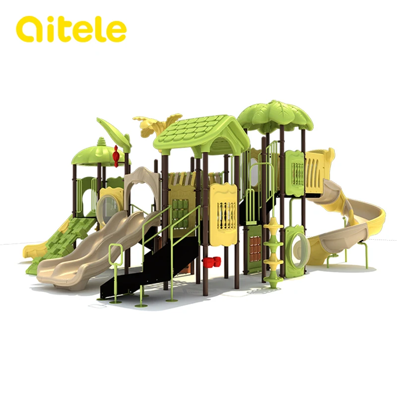 Hot Sale Kindergarten Plastic Slides Amusement Park Children Outdoor Playground Set