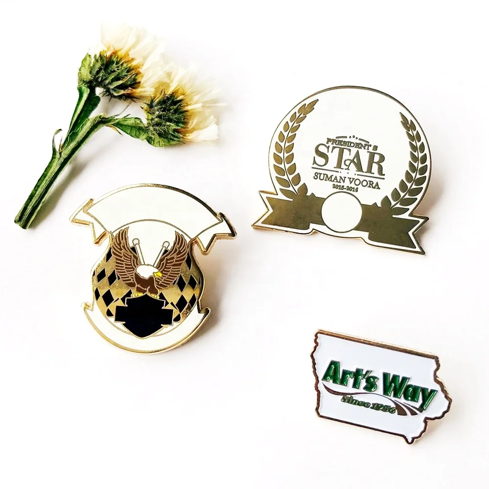 Factory Price Custom Metal Logo pins Zinc Alloy  Gold Company Logo Pin soft/hard Enamel Pin