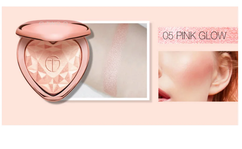 2019 explosion heart-shaped 5-color private label concealer makeup powder with mirror