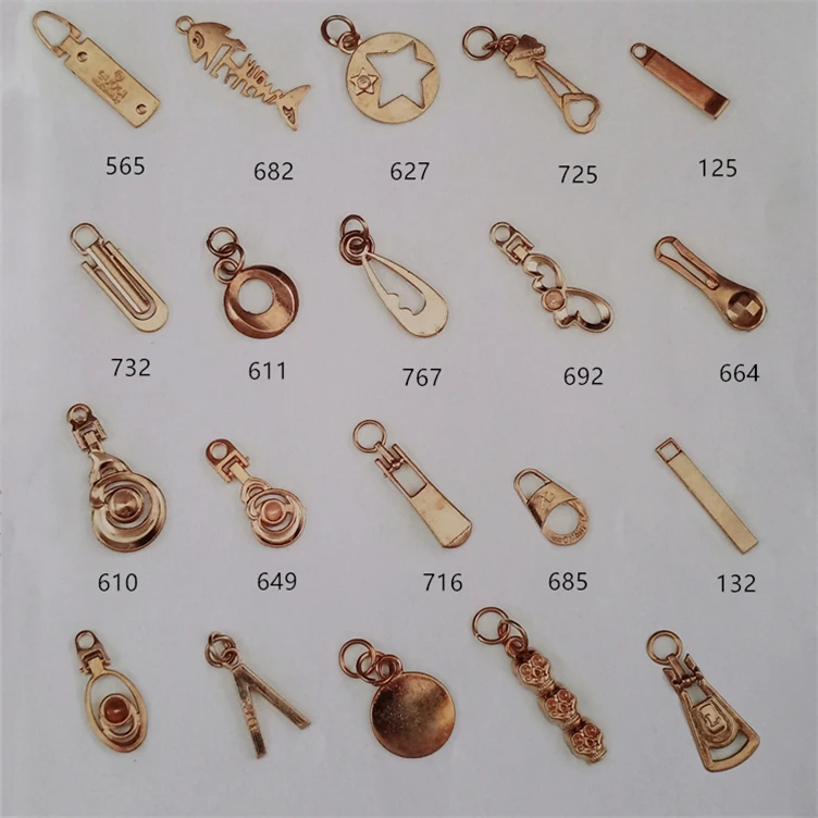 animal Bear fish butterfly palm peach heart-shaped five-pointed star letter metal zipper slider puller pendant pull parts