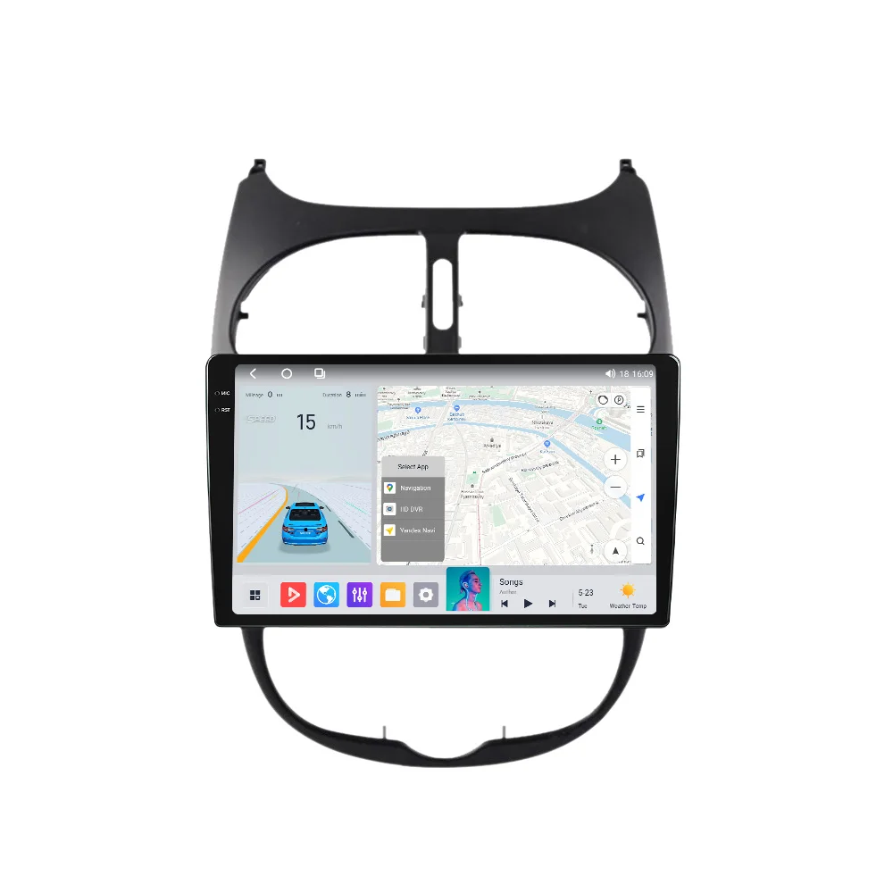 MEKEDE MS Android car-play auto car radio gps navigation 8core 8GB+256GB for Peugeot 206 2004-2008 ADAS DVR TPMS