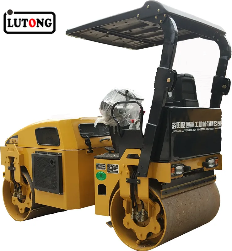 2024 New lutong mini small hydraulic Double Drums road roller vibrating road roller with cheap price for sale