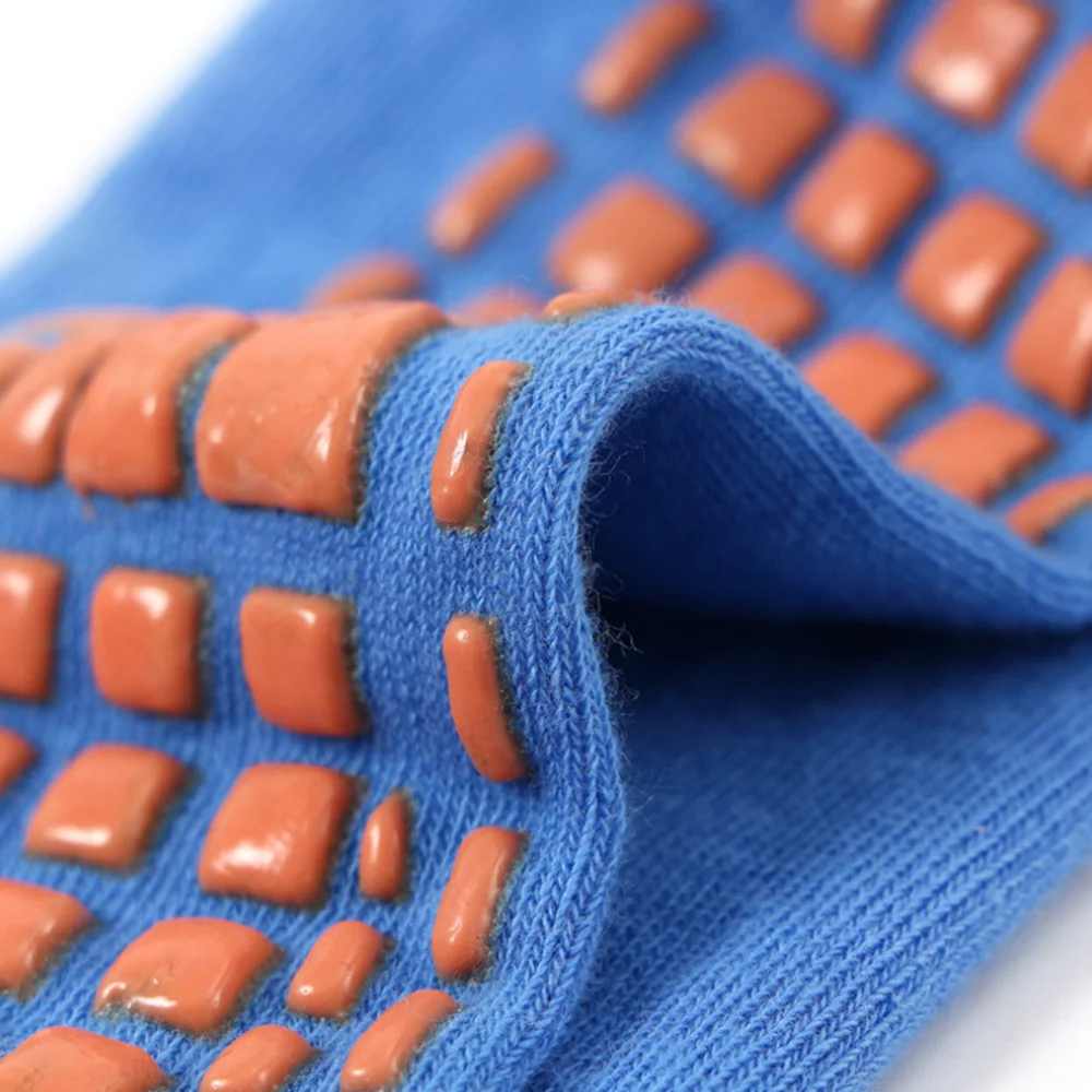 bulk wholesale custom anti slip silicon gel cotton kids grip trampoline socks
