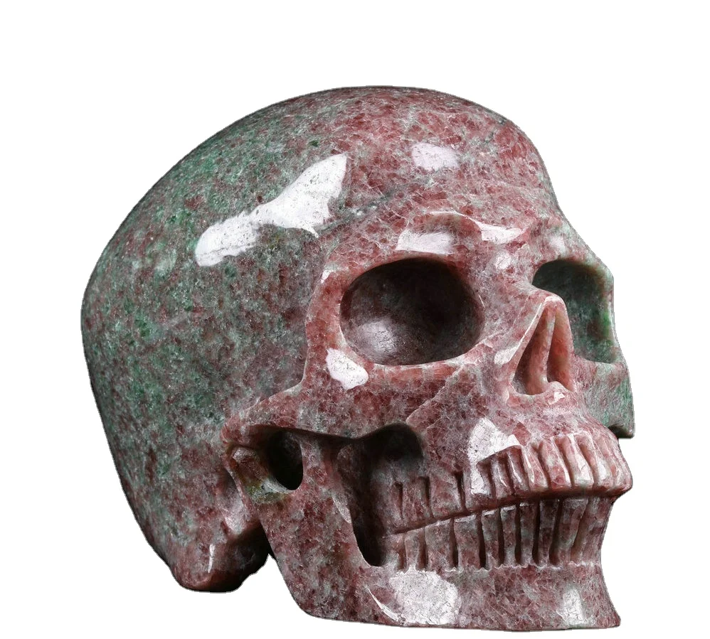 Mr Skull Wholesale Natural Hand Carved Gemstone Huge 5.0 Inches Garnet Skulls Healing Crystals Skulls for Feng Shui