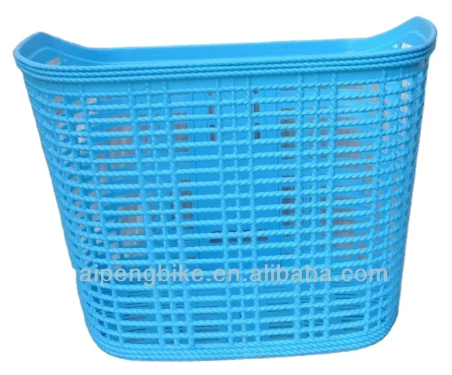 red color big size bike front basket plastic bicycle basket