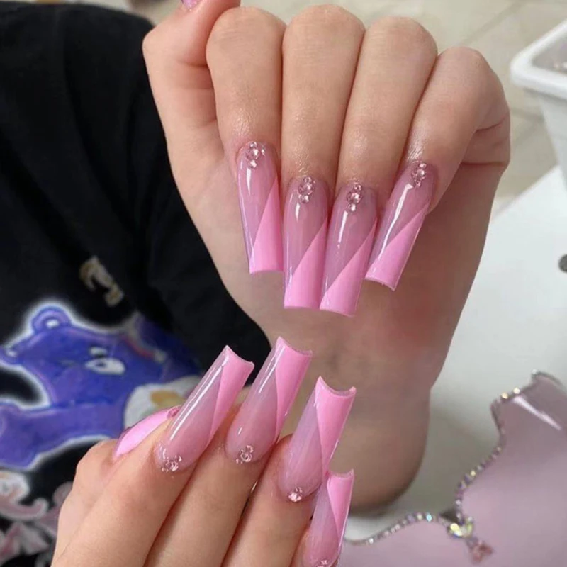 Exaggerated Wearing A Long Ballet Nails Nails European and American Wearing Nails Gradient