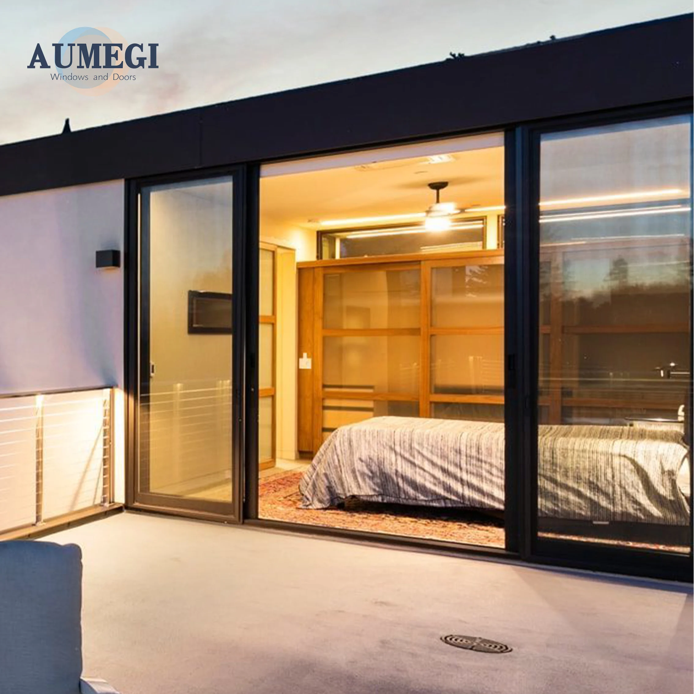 AUMEGI Patio Doors Price Lift Slide Door for Glazed Aluminium Slide Door