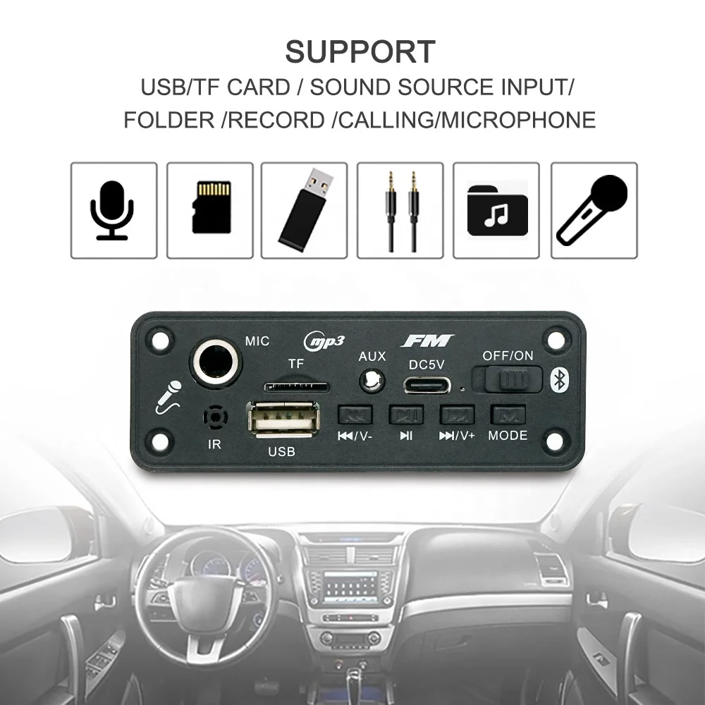 2 x 5W MP3 Player Amplifier Module Bluetooth Amplifier Board With 3.7V Battery Charge